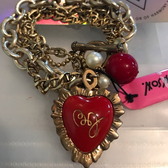 Betsey Johnson be my valentine red heart bracelet